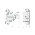 Разветвитель KLW-3 (4-10mm, IP67) (ARL, Пластик)