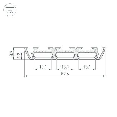 Профиль PHS-3X-2000 ANOD (ARL, Алюминий)