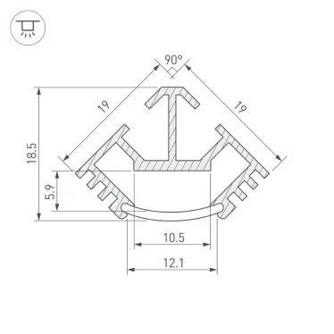 Профиль T45-2000 (CT) | 016938 | Arlight