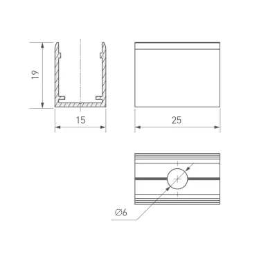 Заглушка ARH-DECORE-S12-EXT-F Square глухая (ARL, Пластик)