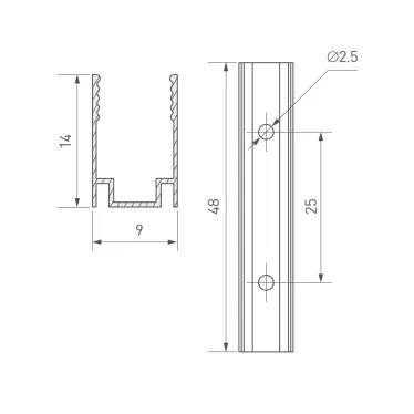 Экран MAT-L-BLACK-3000 черный для PDS, MIC (пластик)