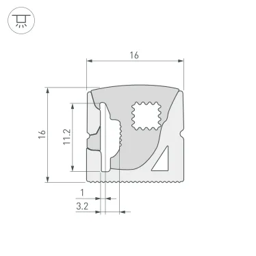 Силиконовый профиль WPH-FLEX-1616-SIDE-S11-5m WHITE (Arlight, Силикон)