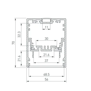 Профиль KLUS-POWER-W50-2000 ANOD (ARL, Алюминий)