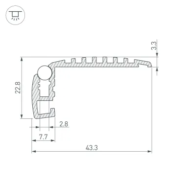 Профиль STEP-MINI-2000 ANOD (ARL, Алюминий)