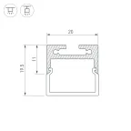 Профиль с экраном SL-LINE-2011M-2500 ANOD+OPAL SQUARE (ARL, Алюминий)