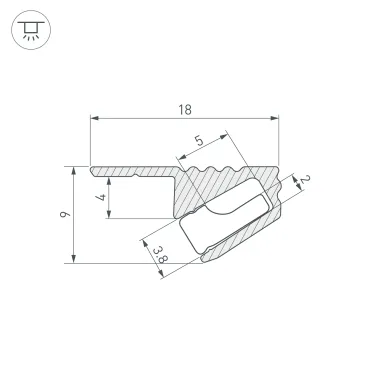 Профиль SL-MINI-SHELF-H9-2000 ANOD OLIVE GREY (Алюминий)