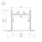 Профиль SL-LINIA49S-F-2000 ANOD BLACK (Arlight, Алюминий)