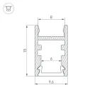 Профиль с экраном ALU-SWISS-2000 ANOD+FROST | 015388 | Arlight