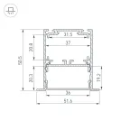 Профиль SL-LINIA52-3L-F-2000 ANOD BLACK (Arlight, Алюминий)