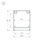 Профиль BOX60-ONTOP-2000 ANOD | 017358 | Arlight