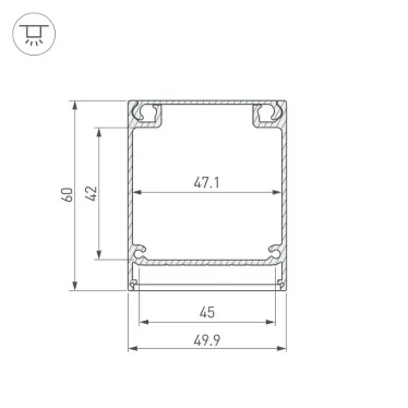 Профиль BOX60-ONTOP-2000 ANOD | 017358 | Arlight