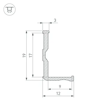Профиль ALM-BASE-H12-2000 RAL9016 (ARL, Алюминий)