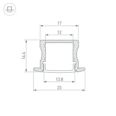 Профиль ARH-LINE-2315-F-2000 ANOD GOLD (Алюминий)