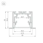 Профиль с экраном S2-LINIA55-F-2500 ANOD+OPAL | 021176 | Arlight