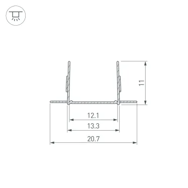 Профиль гибкий ARL-MOONLIGHT-1712-2x500 ANOD (ARL, Алюминий)
