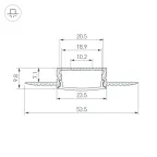 Профиль FANTOM-W20-H10-2000 ANOD (Arlight, Алюминий)