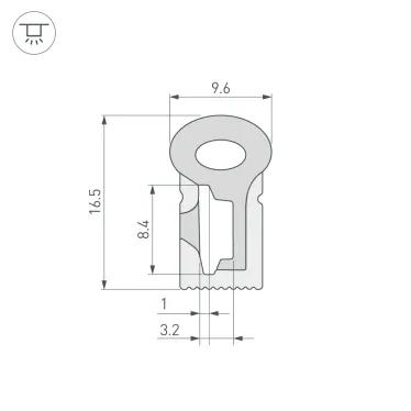 Силиконовый профиль WPH-FLEX-0817-SIDE-S8-10m WHITE (Силикон)