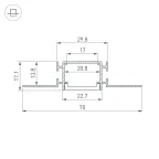 Профиль FANTOM-BENT-W23-TOP-2000 ANOD (ARL, алюминий)