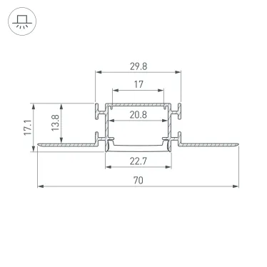 Профиль FANTOM-BENT-W23-TOP-2000 ANOD (ARL, алюминий)