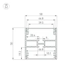 Профиль LINE-5050-DUAL-2000 ANOD (ARL, алюминий)