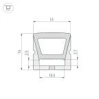 Силиконовый профиль WPH-FLEX-1616-TOP-S11-50m WHITE (Силикон)