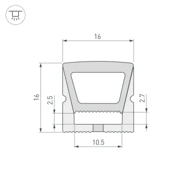 Силиконовый профиль WPH-FLEX-1616-TOP-S11-50m WHITE (Силикон)