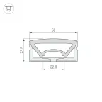 Профиль силиконовый WPH-FLEX-5025-TOP-S23-10m WHITE (ARL, силикон)