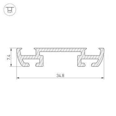 Профиль-держатель PHS-A-BASE-H7.4-2000 ANOD | 019863 | Arlight