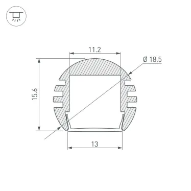 Профиль PDS-R-2000 ANOD | 012093 | Arlight