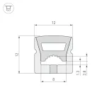 Силиконовый профиль WPH-FLEX-1212-TOP-S8-10m WHITE