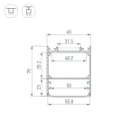 Профиль LINE-6070-3000 ANOD BLACK (Arlight, Алюминий)