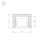 Профиль SL-MINI-8-H6-2000 ANOD BLACK (ARL, Алюминий)