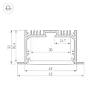 Профиль SL-LINIA62-F-2000 ANOD (ARL, Алюминий)