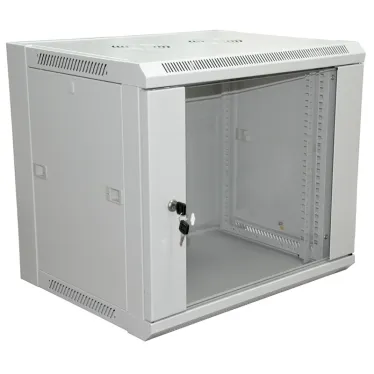 Шкаф настенный 19 PRO 9U 600х600х500мм - дверь стекло RAL7035,