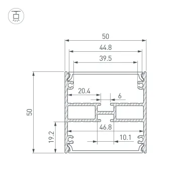 Профиль LINE-5050-DUAL-3000 ANOD BLACK (ARL, алюминий)