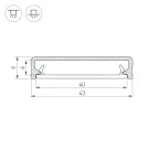 Профиль AЛм-FLAT-S-2000 ANOD (Алюминий)