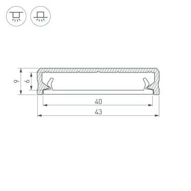 Профиль AЛм-FLAT-S-2000 ANOD (Алюминий)