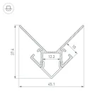 Профиль ARH-DECORE-S12-EXT-2000 ANOD внешний (ARL, Алюминий)