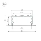 Профиль KLUS-POWER-W50-FS-2000 ANOD (ARL, Алюминий)