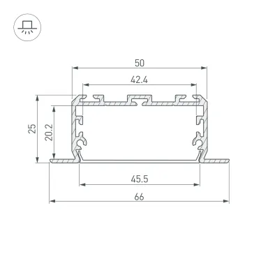 Профиль KLUS-POWER-W50-FS-2000 ANOD (ARL, Алюминий)