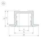 Профиль SL-SLIM-H13M-F25-2000 BLACK (Arlight, Алюминий)