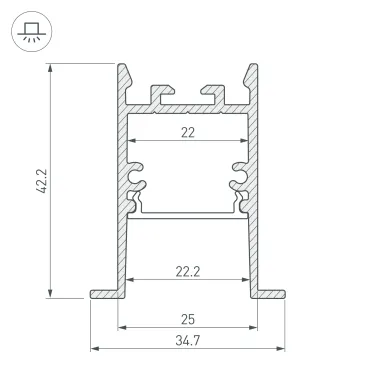 Профиль SL-COMFORT-3542-F-2000 ANOD (ARL, Алюминий)