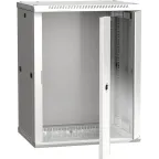 Шкаф настенный 19' LINEA W 12U 600x450мм стеклянная дверь RAL7035