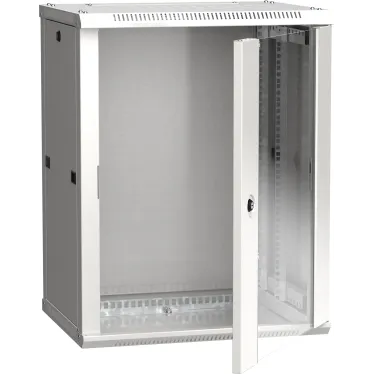 Шкаф настенный 19' LINEA W 12U 600x450мм стеклянная дверь RAL7035