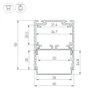Профиль SL-LINE-4050-3L-2000 ANOD (Arlight, Алюминий)