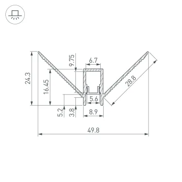 Профиль DECORE-S6-EXT-COMFORT-2000 ANOD внешний (Arlight, Алюминий)