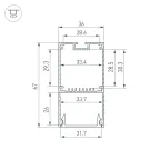 Профиль LINE-S-3667-2000 BLACK (Arlight, Алюминий)