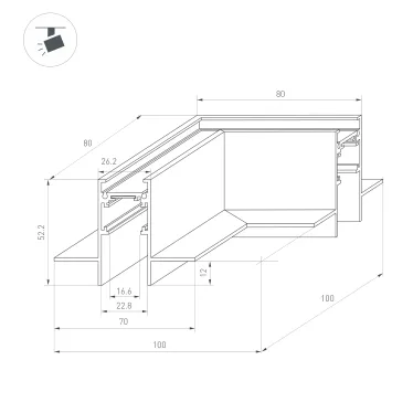 Подвес MOONLIGHT-HR-LIFT-SIDE-VR-D25 Gold (Arlight, Металл)