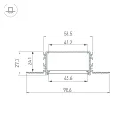 Профиль FANTOM-BENT-W49-SIDE-2000 ANOD (Arlight, Алюминий)