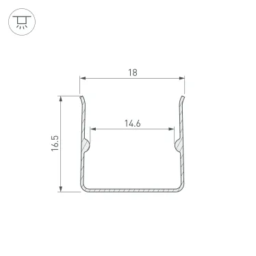 Профиль гибкий WPH-FLEX-1616-1000 (ARL, Сталь)